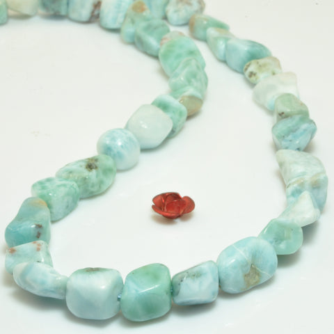 Natural blue larimar smooth irregular chip beads loose gemstone wholesale jewelry making bracelet diy stuff