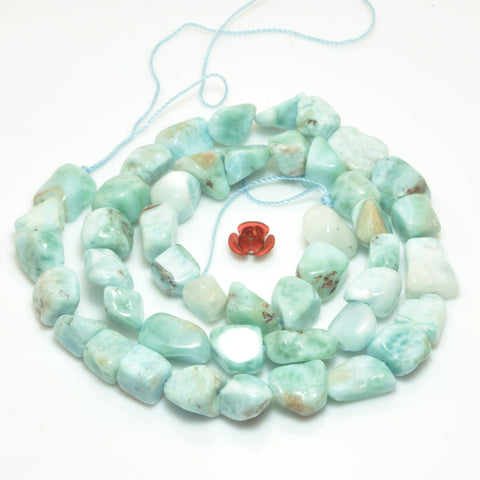 Natural blue larimar smooth irregular chip beads loose gemstone wholesale jewelry making bracelet diy stuff