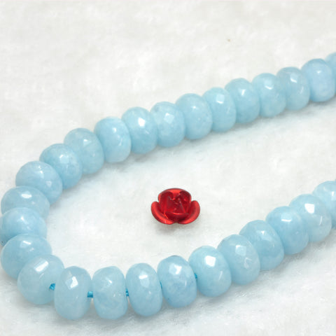YesBeads Malaysia Jade faceted rondelle beads blue jade gemstone wholesale jewelry making