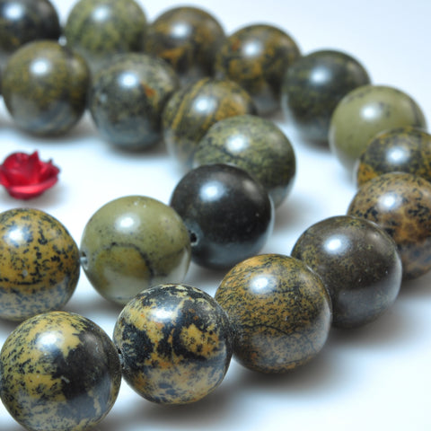 YesBeads Natural Artistic Jasper smooth round beads chohua jasper gemstone wholesale 15"