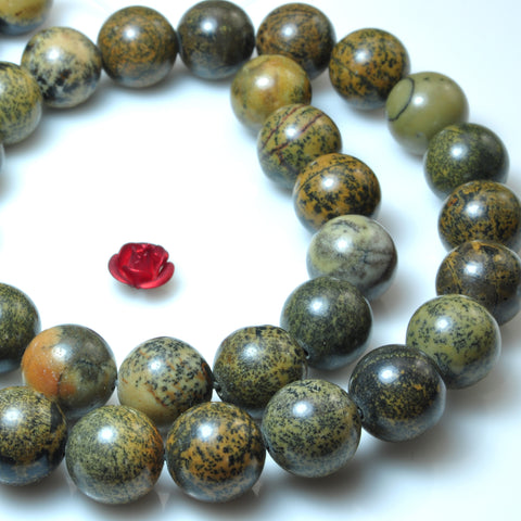YesBeads Natural Artistic Jasper smooth round beads chohua jasper gemstone wholesale 15"