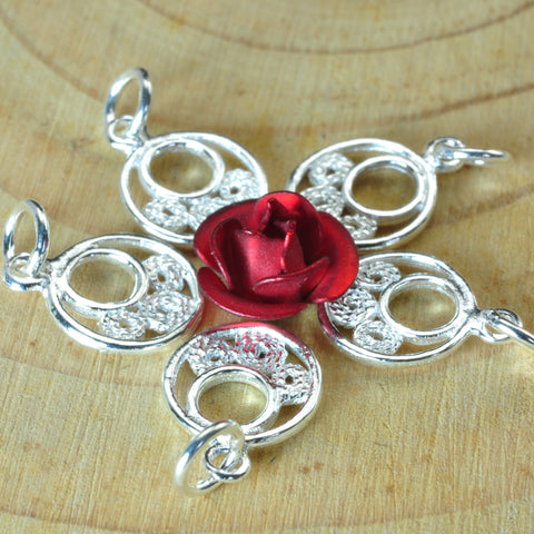 YesBeads 925 sterling silver circle rings charms pendant beads wholesale jewelry findings supplies
