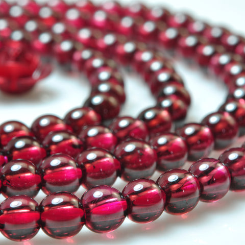 Nautral Red Garnet 5A grade smooth round loose beads wholesale gemstone jewelry making