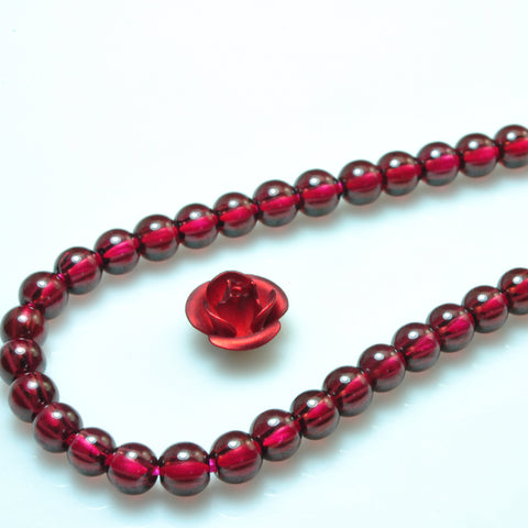 Nautral Red Garnet 5A grade smooth round loose beads wholesale gemstone jewelry making