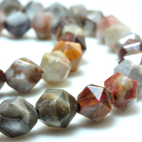 YesBeads Natural Gobi Agate star cut faceted nugget beads gemstone wholesale jewelry making 15"