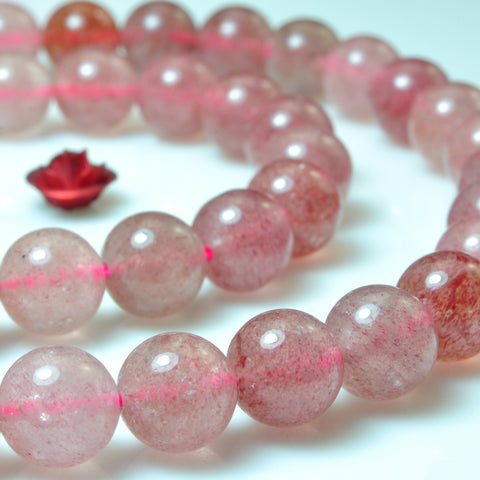 Natural strawberry quartz Lepidocrocite smooth round loose beads wholesale gemstone jewelry making bracelet necklace diy