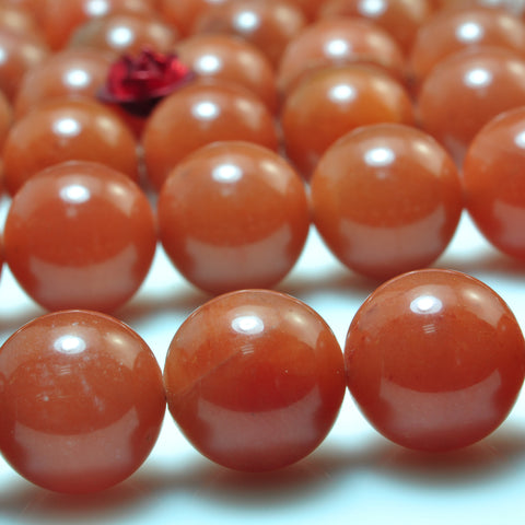 YesBeads Natural South Red Agate smooth round beads gemstone 8mm 10mm 15"
