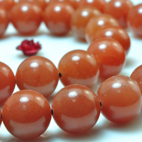 YesBeads Natural South Red Agate smooth round beads gemstone 8mm 10mm 15"