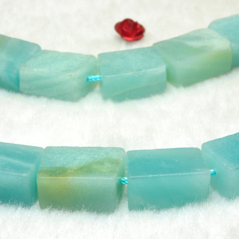 YesBeads natural green Amazonite gemstone smooth rectangle beads 11x15mm