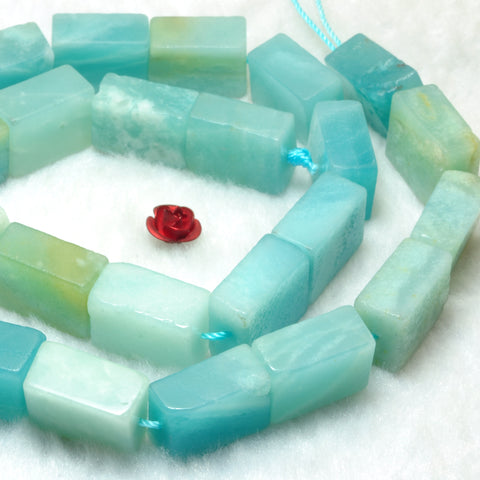 YesBeads natural green Amazonite gemstone smooth rectangle beads 11x15mm