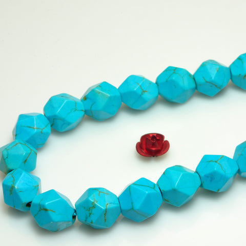 Blue Turquoise star cut faceted nugget beads gemstone wholesale jewelry making bracelet necklace diy