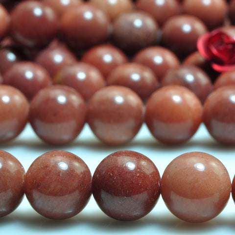 Natural Red Jade smooth round beads gemstone wholesale jewelry 15"
