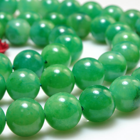 YesBeads natural green Verdite AAA grade gemstone smooth round beads 8mm 15"