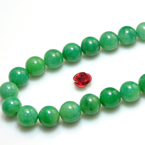 YesBeads natural green Verdite AAA grade gemstone smooth round beads 8mm 15"