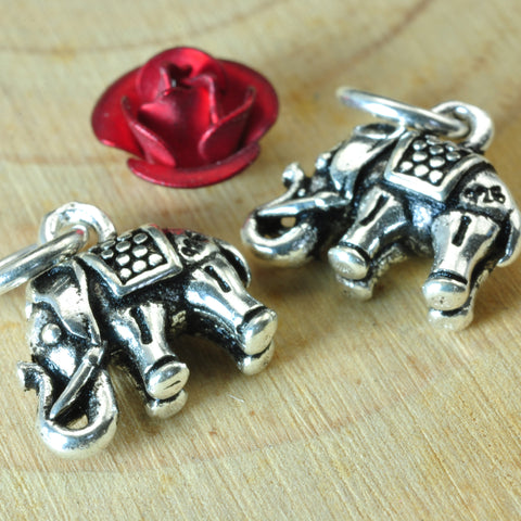 YesBeads 925 sterling silver Elephant charm vintage silver pendant beads wholesale jewelry findings