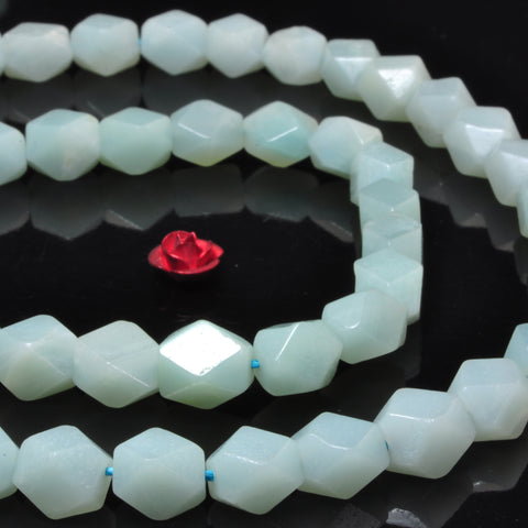 Natural green Amazonite gemstone faceted nugget beads wholesale gemstone jewelry making bracelet necklace diy