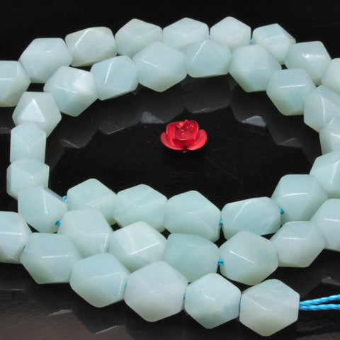 Natural green Amazonite gemstone faceted nugget beads wholesale gemstone jewelry making bracelet necklace diy