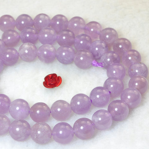 YesBeads Natural Brazil Purple Jade AA grade smooth round beads gemstone 15"