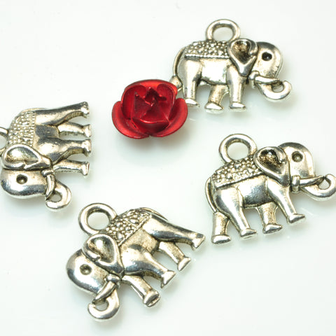 YesBeads Elephant charms antique silver plated metal spacer pendant beads wholesale findings