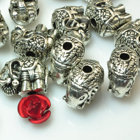 YesBeads Electroplated Elephant metal spacer connetor beads wholesale jewelry findings supplies
