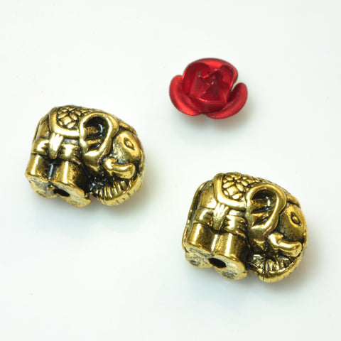 YesBeads Electroplated Elephant metal spacer connetor beads wholesale jewelry findings supplies