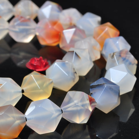 Natural Dendritic Agate faceted star cut loose nugget beads wholesale gemstone jewelry making bracelet necklace diy