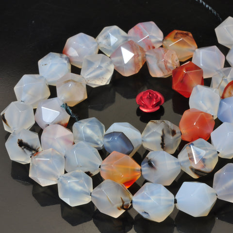 Natural Dendritic Agate faceted star cut loose nugget beads wholesale gemstone jewelry making bracelet necklace diy