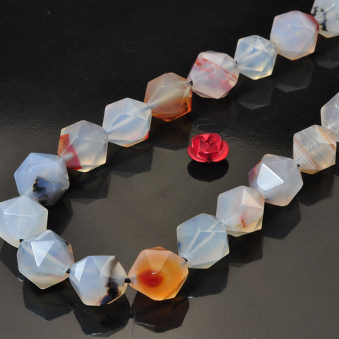 Natural Dendritic Agate faceted star cut loose nugget beads wholesale gemstone jewelry making bracelet necklace diy