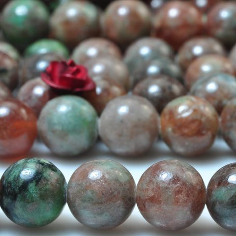YesBeads Natural Kasgar Garnet smooth round loose beads gemstone wholesale jewelry making bracelet design 15"