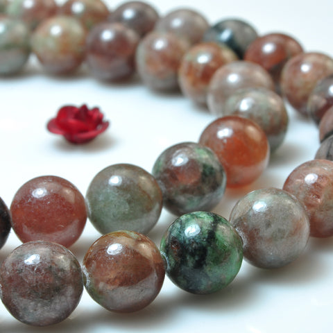 YesBeads Natural Kasgar Garnet smooth round loose beads gemstone wholesale jewelry making bracelet design 15"