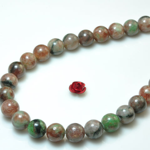 YesBeads Natural Kasgar Garnet smooth round loose beads gemstone wholesale jewelry making bracelet design 15"