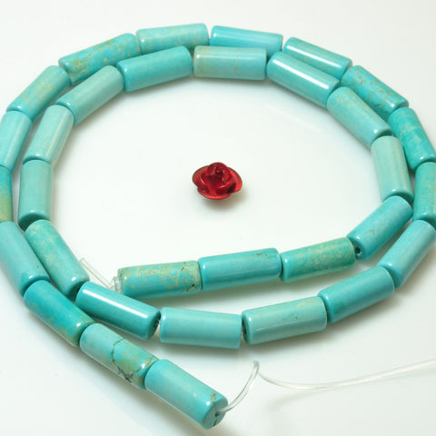 Blue Turquoise smooth tube beads gemstone wholesale jewelry making bracelet necklace diy