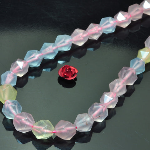 YesBeads Rainbow Jade mix gemstone star cut facted nugget beads stone wholesale jewelry 15"