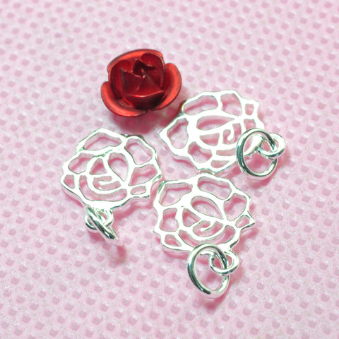 YesBeads 925 sterling silver flower charms pendant beads wholesale earring bracelet jewelry findings