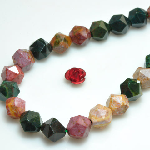 Natural Ocean Agate star cut faceted nugget beads wholesale gemstone for jewelry making DIY bracelet necklace