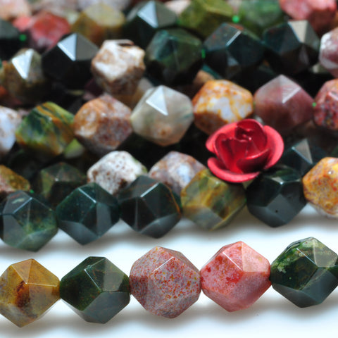 Natural Ocean Agate star cut faceted nugget beads wholesale gemstone for jewelry making DIY bracelet necklace