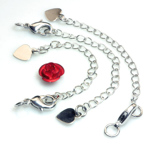 YesBeads Antique silver extender chain with lobster clasp copper adjustable chain wholesale findings