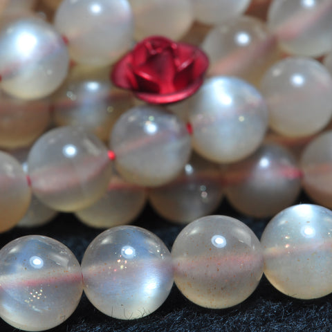 YesBeads Natural Gray Moonstone AA grade smooth round beads gemstone 6mm 15"