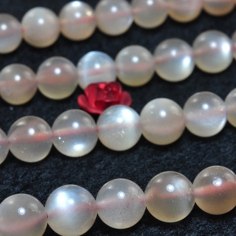 YesBeads Natural Gray Moonstone AA grade smooth round beads gemstone 6mm 15"