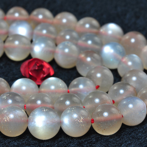 YesBeads Natural Gray Moonstone AA grade smooth round beads gemstone 6mm 15"