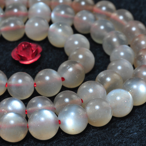YesBeads Natural Gray Moonstone AA grade smooth round beads gemstone 6mm 15"