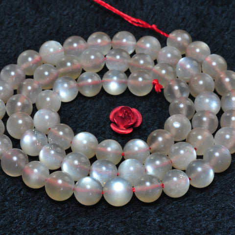 YesBeads Natural Gray Moonstone AA grade smooth round beads gemstone 6mm 15"