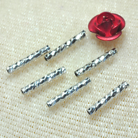 YesBeads 100pcs Copper straight tubes electroplated carved connector spacer tube beads wholesale jewelry findings