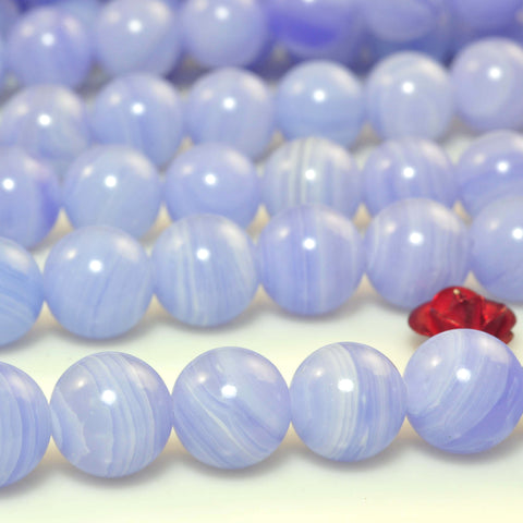 YesBeads Blue Lace Agate smooth round Synthetic beads wholesale 4mm to 12mm 15"
