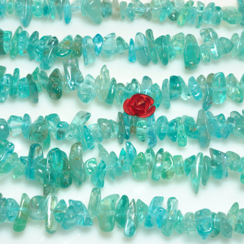 YesBeads natural blue Apatite smooth chip beads Australian jade gemstone 5-9mm 35"