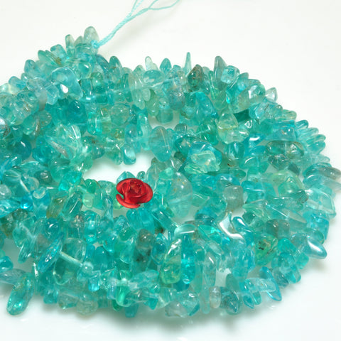 YesBeads natural blue Apatite smooth chip beads Australian jade gemstone 5-9mm 35"