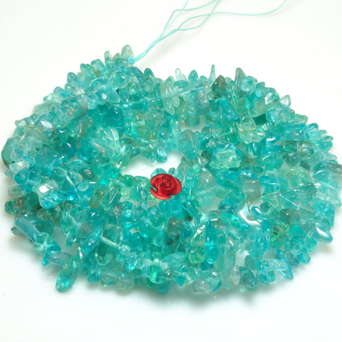 YesBeads natural blue Apatite smooth chip beads Australian jade gemstone 5-9mm 35"