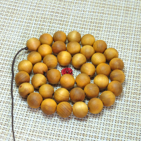 Yescedar wood beads Thuja Sutchuenensis buddha mala loose round beads gems 15"
