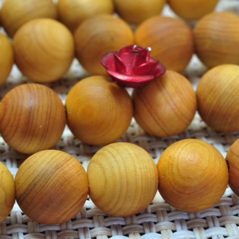 Yescedar wood beads Thuja Sutchuenensis buddha mala loose round beads gems 15"