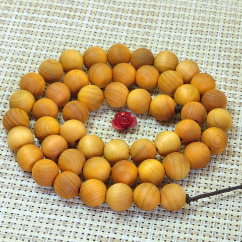 Yescedar wood beads Thuja Sutchuenensis buddha mala loose round beads gems 15"